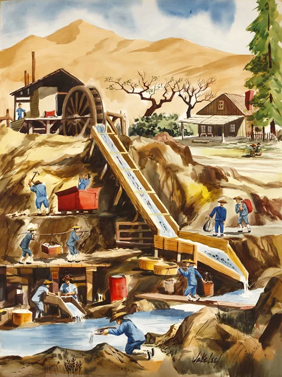 Jake Lee: Workers Mining for Gold 11"x14"