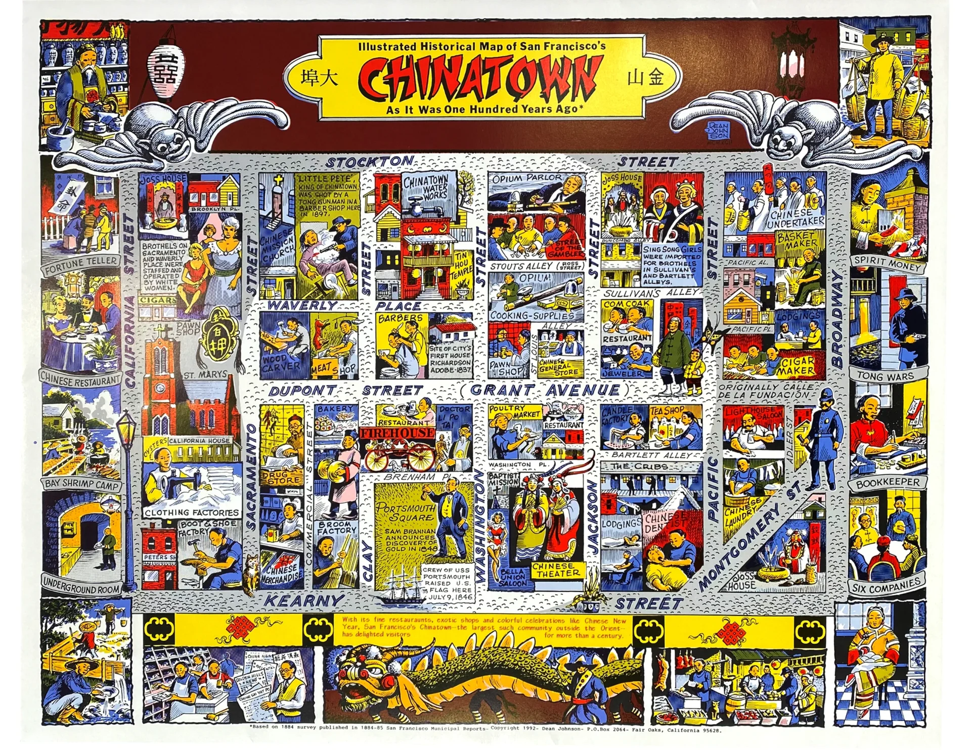 Chinatown Cartoon Map